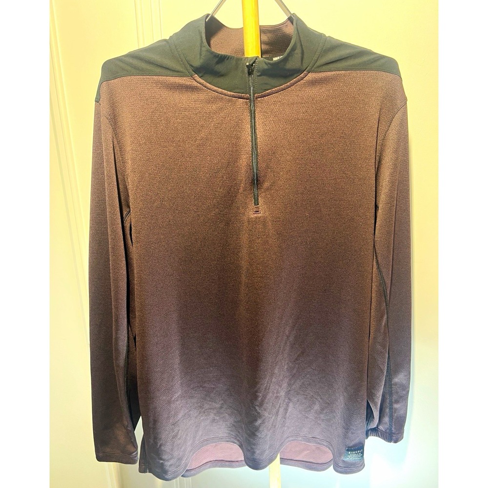Nike Golf 1/4 Zip Pullover Mens 2XL Brown Black AR2598-011 Performance